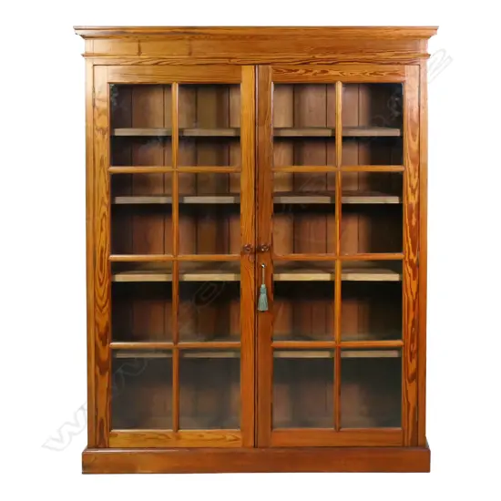 A Victorian Baltic pine standing bookcase,