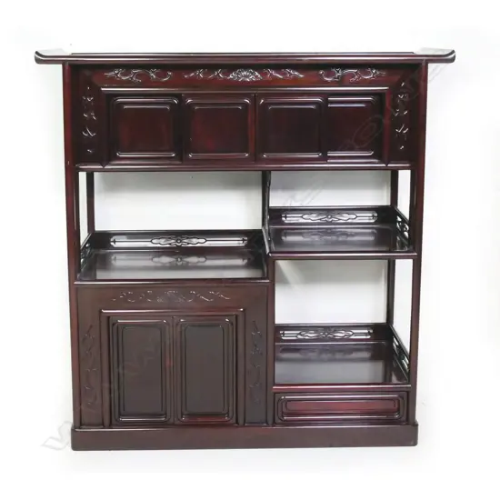 A fine quality Chinese rosewood display cabinet,