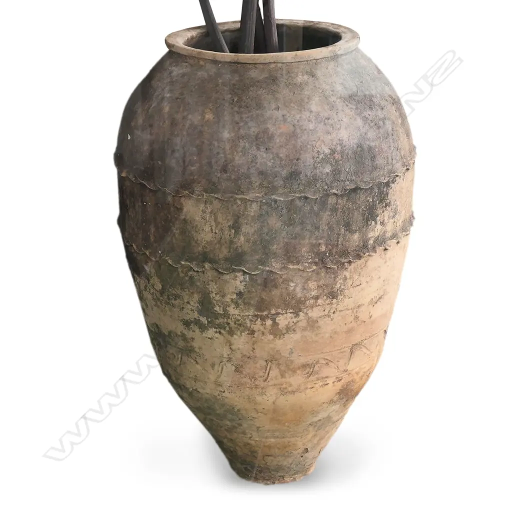 A large old European terracotta olive oil jar, Image 1++