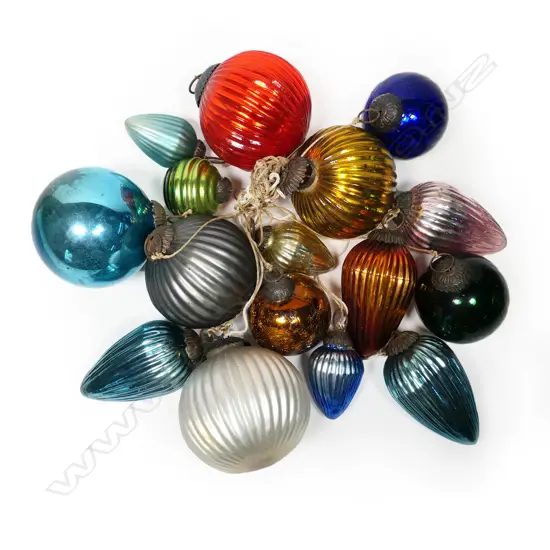 A selection of Victorian 'witch balls',
