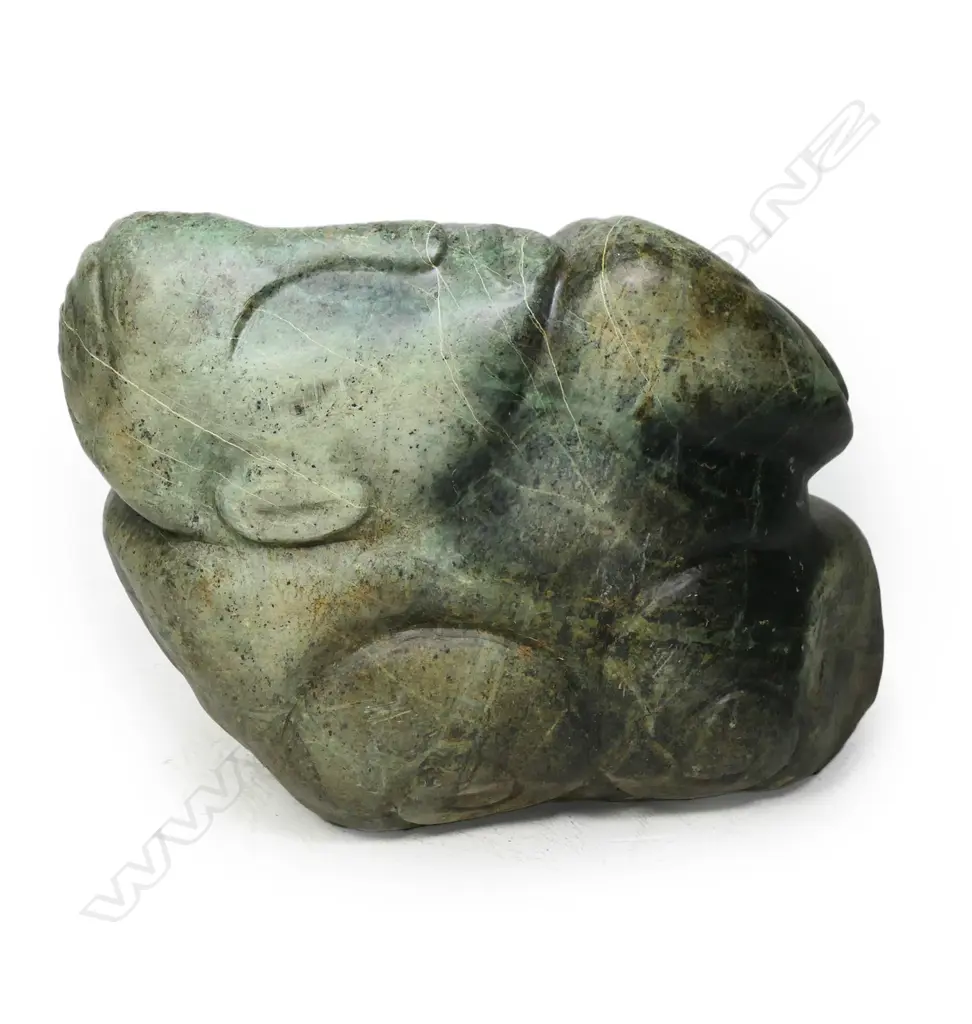 A large Māori figure carved pounamu boulder, Image 1++