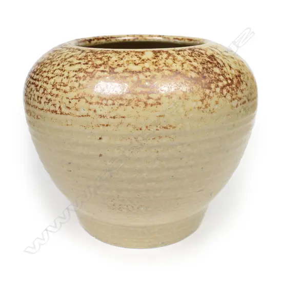 A rare Briar Gardner, Crum Brick Works salt glaze vase,