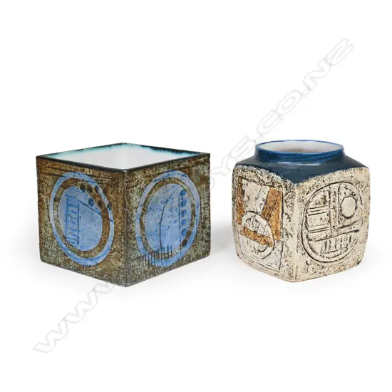 Two Troika pottery 1960s/70s St. Ives, Cornwall pottery vases,