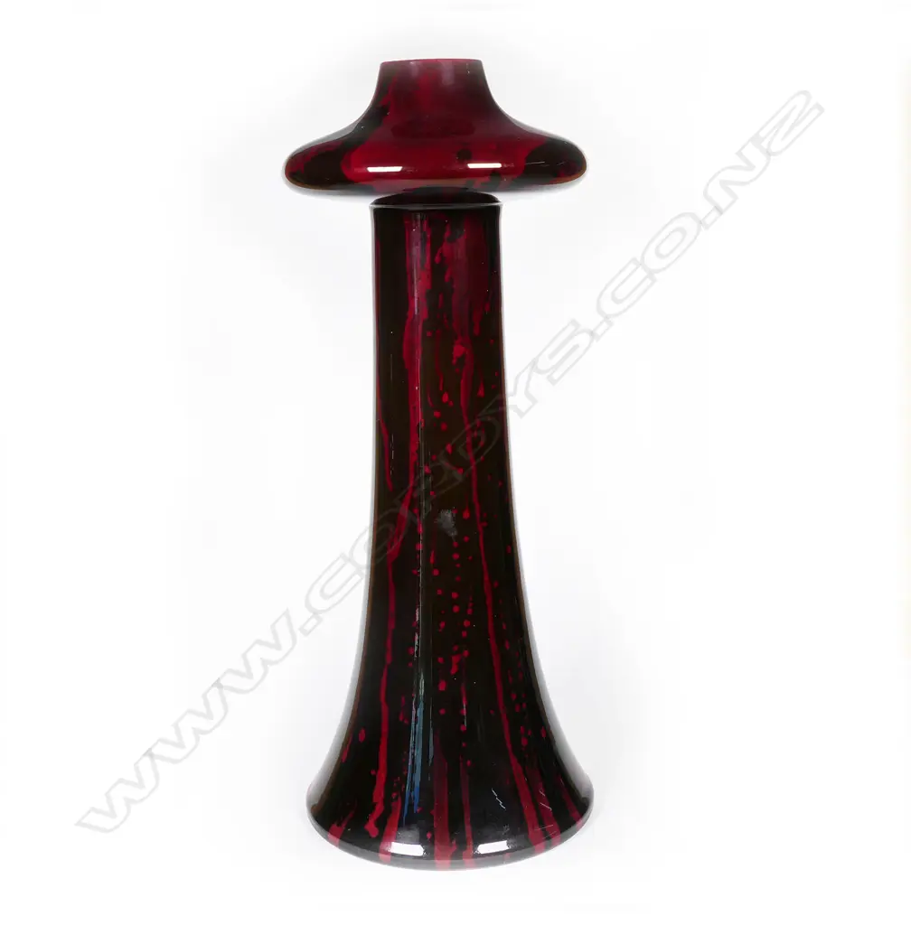 Howson's 1912 Arts & Crafts pottery flambé vase, Image 1++