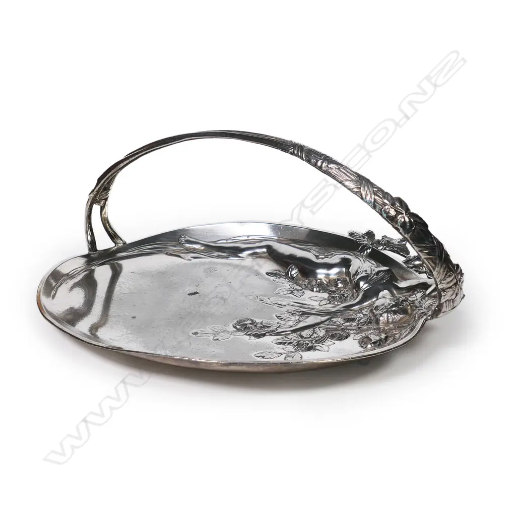 WMF Art Nouveau silver plate maiden tray, Image 1++