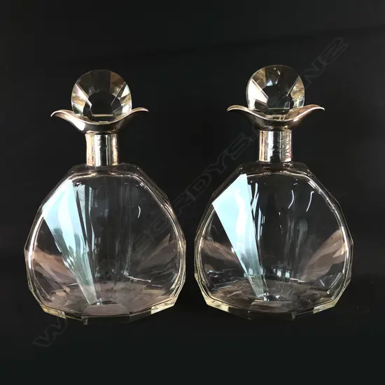 A pair of Art Deco crystal decanters,