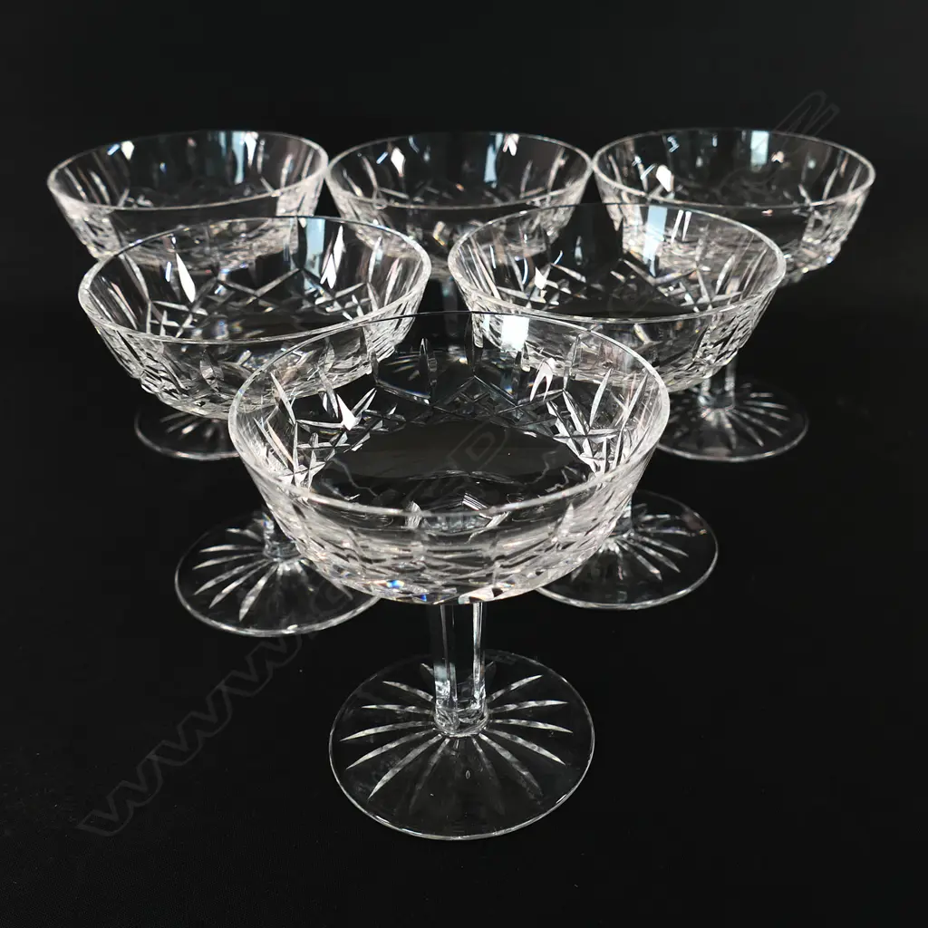 A set of six Waterford crystal champagne coupes, Image 1++