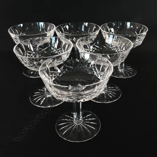 A set of six Waterford crystal champagne coupes,