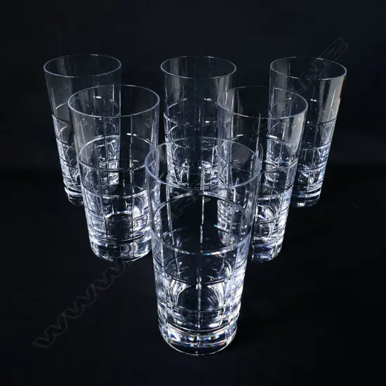 A set of eight Waterford crystal highball drinking glasses,