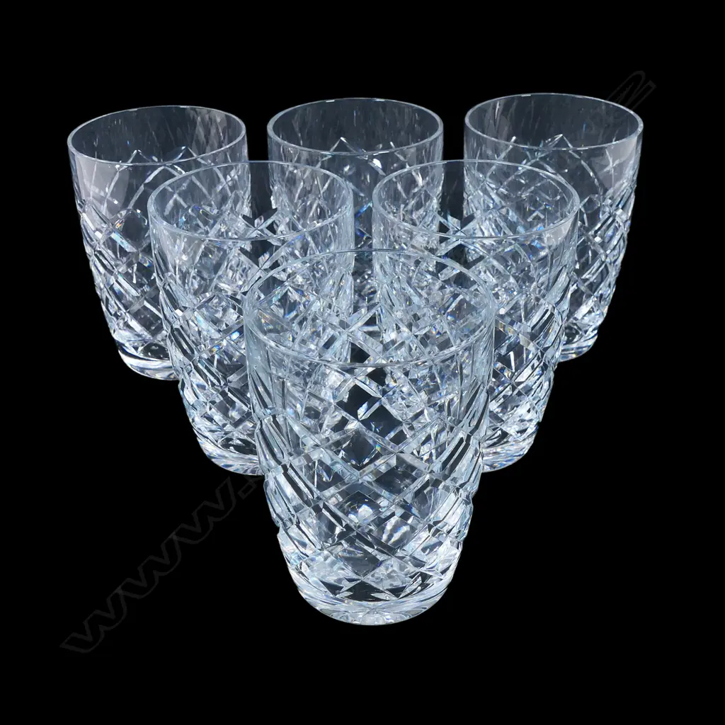 A set of six Waterford crystal water glasses, Image 1++