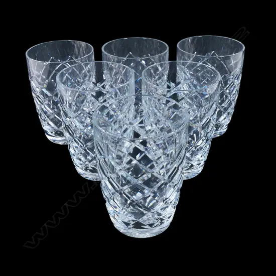 A set of six Waterford crystal water glasses,