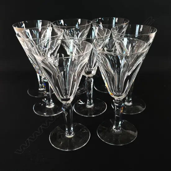 A set of eight Waterford crystal wine glasses,