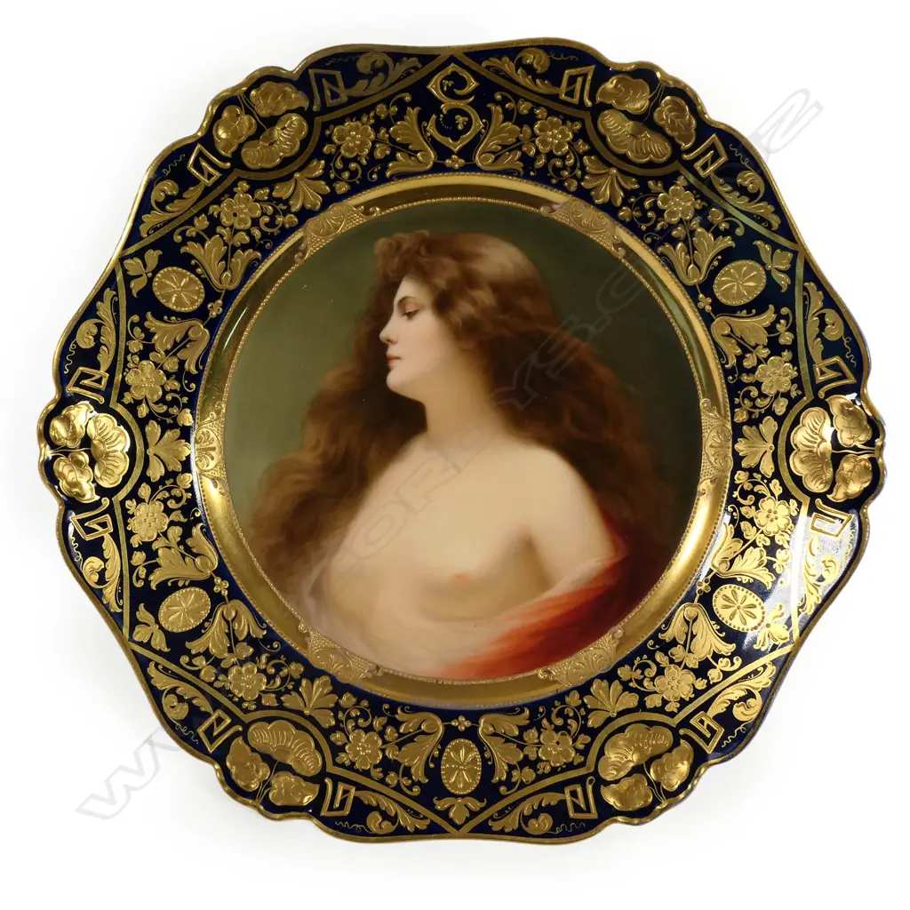A Dresden fine hand painted maiden portrait plaque 'Erbluth', Image 1++