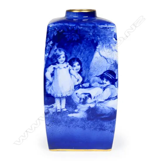 A Royal Doulton Blue Children squared vase,