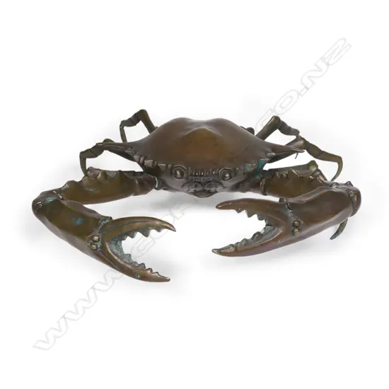 A large, Japanese Meiji-era cast bronze crab,