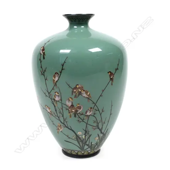 A c.1900 fine Japanese cloisonne small vase,