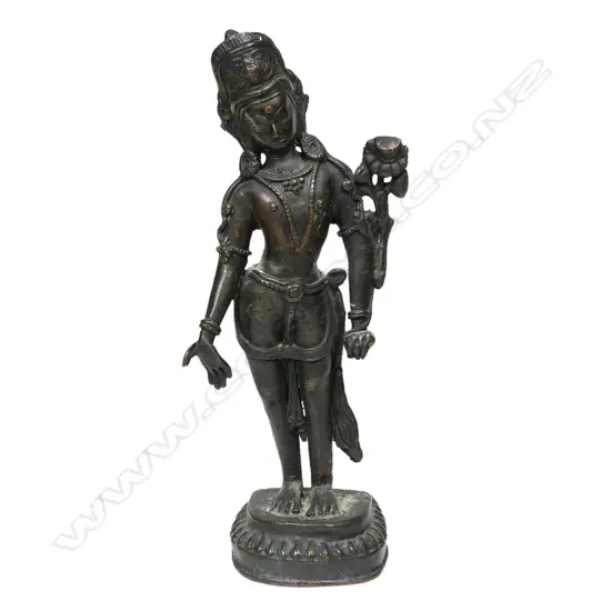 A Sino-Tibetan bronze figure of the bodhisattva Maitreya,