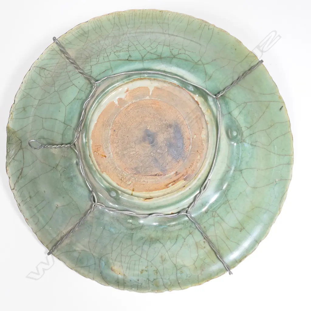 A provincial Ming Longquan celadon large shallow dish Image 1++