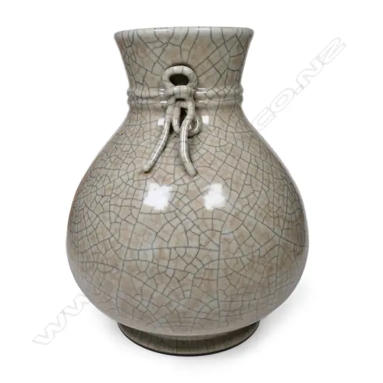 A Chinese crackle glaze ovoid vase,