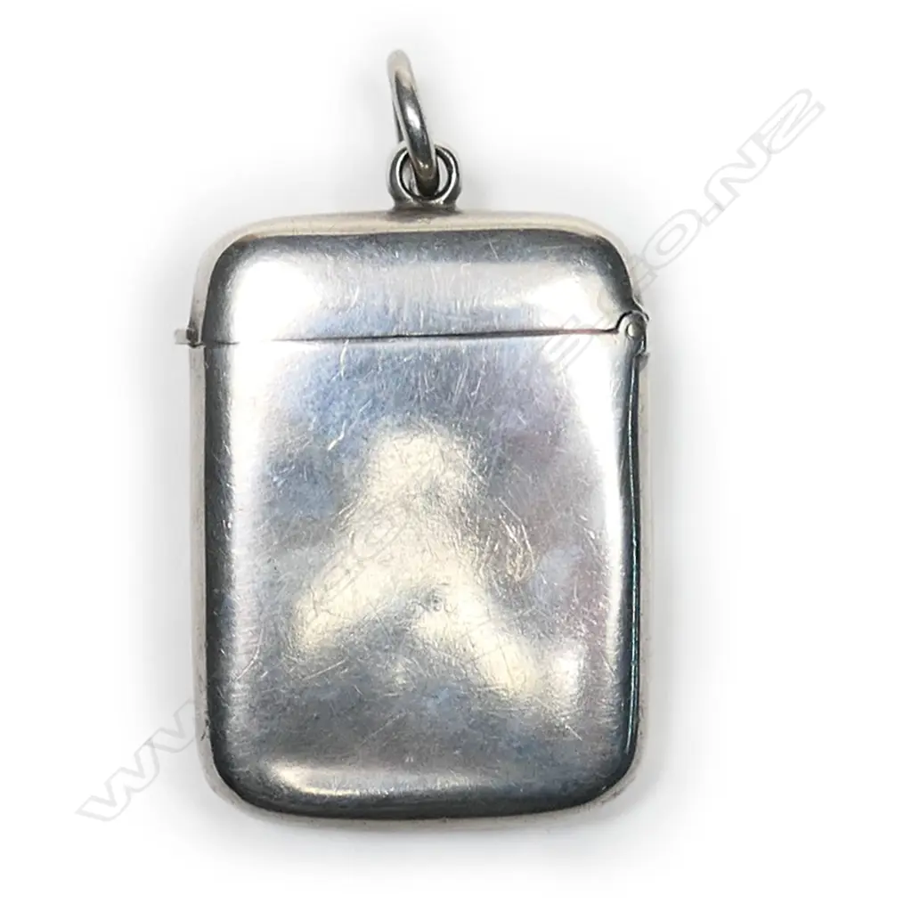 A late Victorian silver and Māori whare enamelled vesta, Image 1++