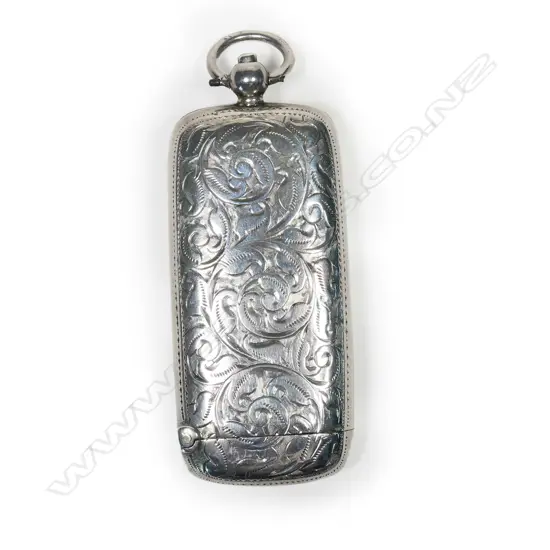 An unusual late Victorian silver combination vesta case and sovereign holder,
