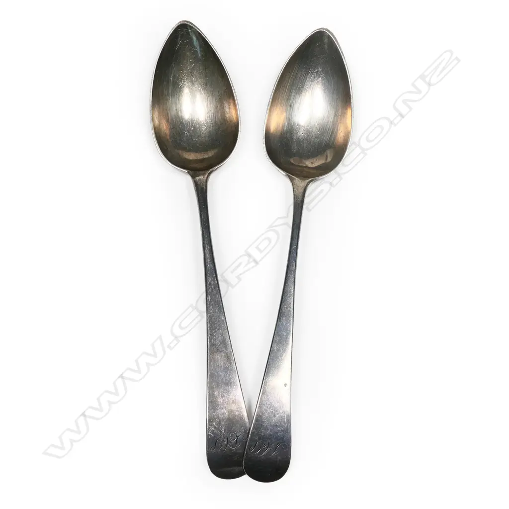 A pair of George III Scottish silver tablespoons, Image 1++