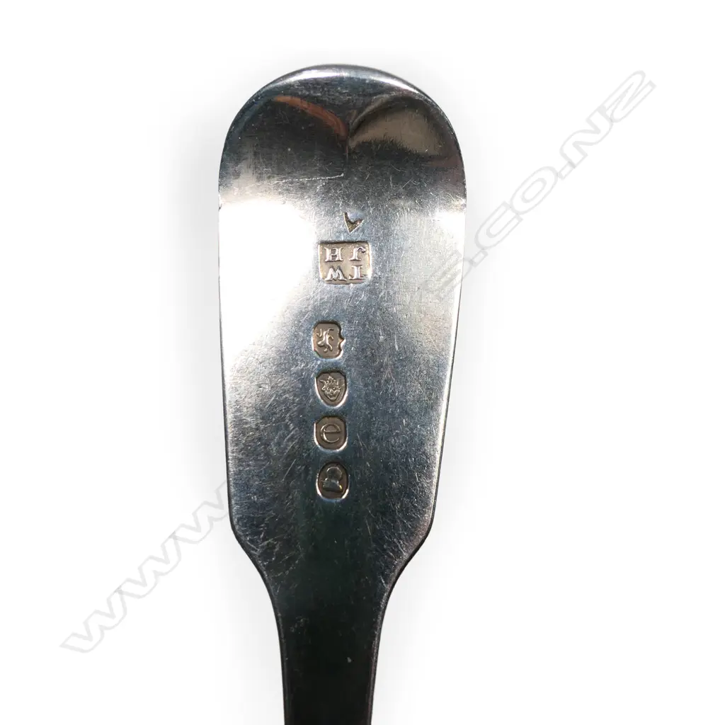 Six George IV silver dessert spoons, Image 1++