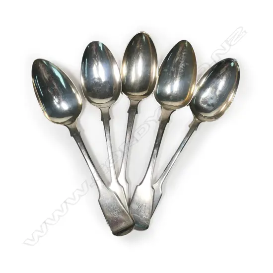 Five 19thC silver tablespoons,