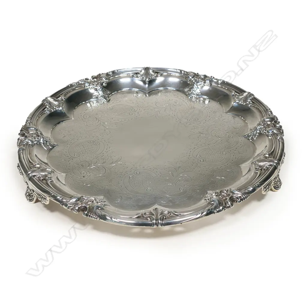 A Wm. IV silver salver, with scalloped rim, Image 1++