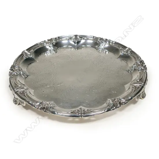 A Wm. IV silver salver, with scalloped rim,