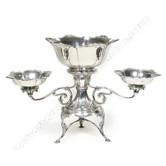 An Edwardian Scottish  silver table centrepiece,