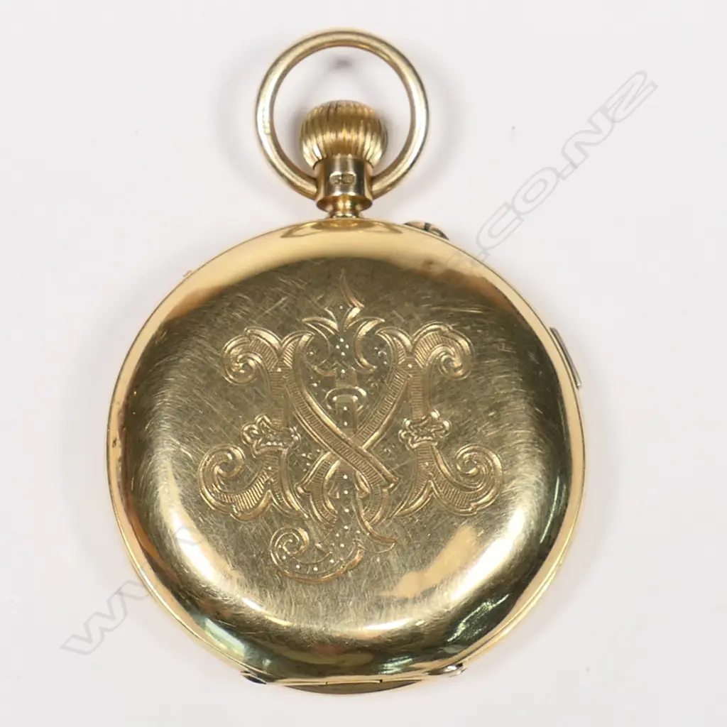 An 18ct gold hunter case pocket watch, by Sharman D Neill, Belfast, in original named box, Image 1++