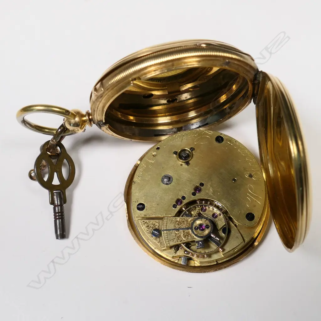 An 18ct gold hunter case pocket watch, by W. Ehrhardt, London, Image 1++