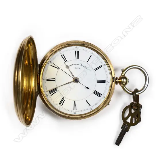An 18ct gold hunter case pocket watch, by W. Ehrhardt, London,