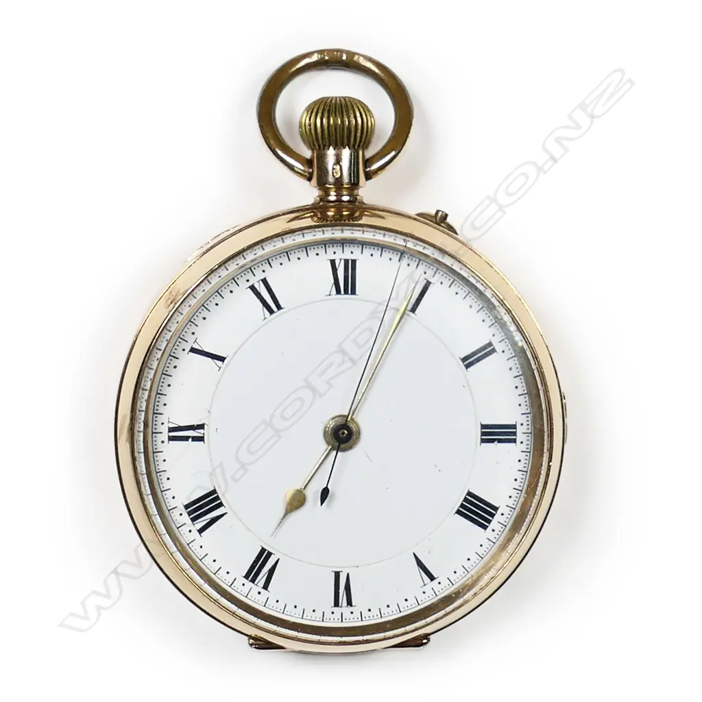 A 14ct gold open face pocket watch, Image 1++
