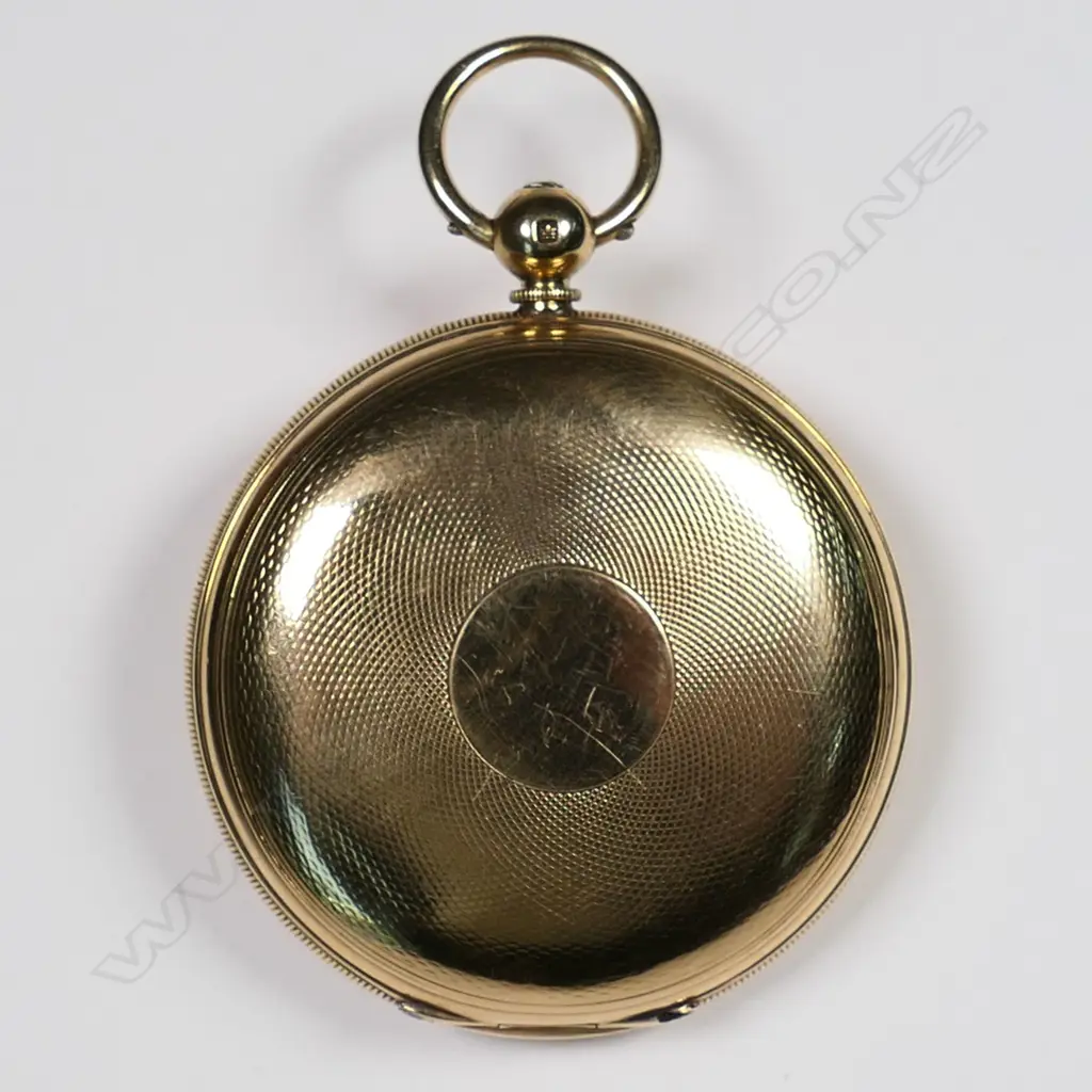 A 19thC 18ct gold hunter case pocket watch, by Settle Brothers, London, Image 1++