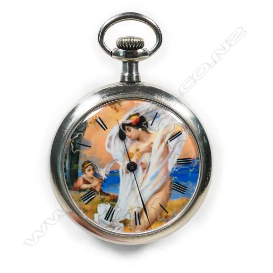 An early 20thC risqué pocket watch, by Equity Watch Co, Boston, USA,