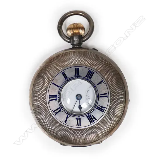 An Edwardian silver cased half hunter pocket watch,
