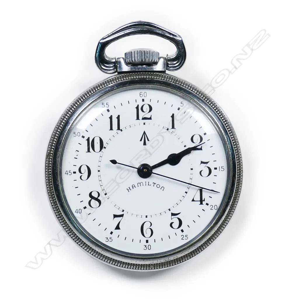 A WWII Hamilton Watch Co. USA Navigation Master pocket watch, dated 1942. Image 1++