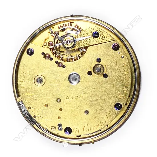 A rare English clockwatch movement by Carter, London,