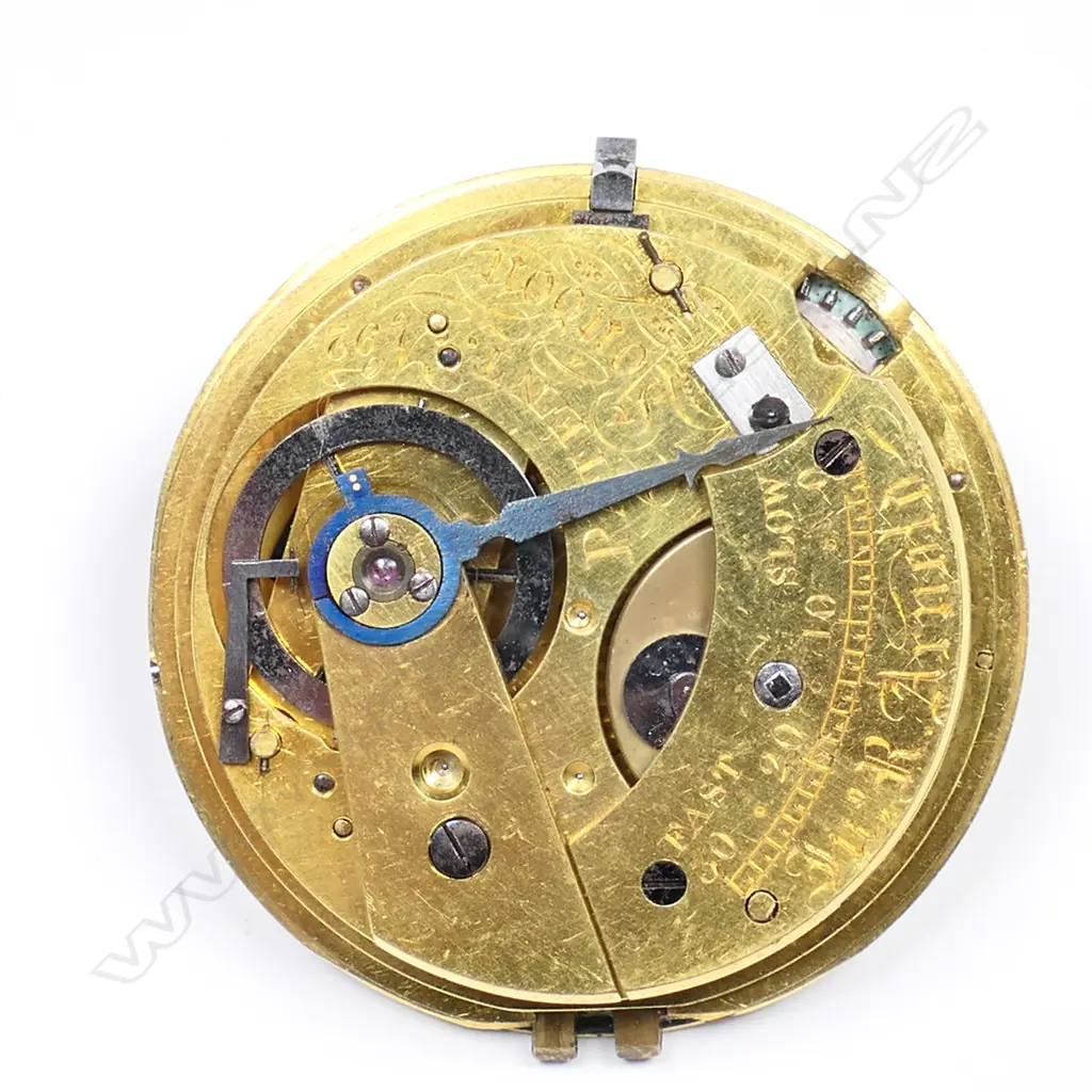 A rare going barrel cylinder movement by J. R Arnold, Patent No.92 Image 1++