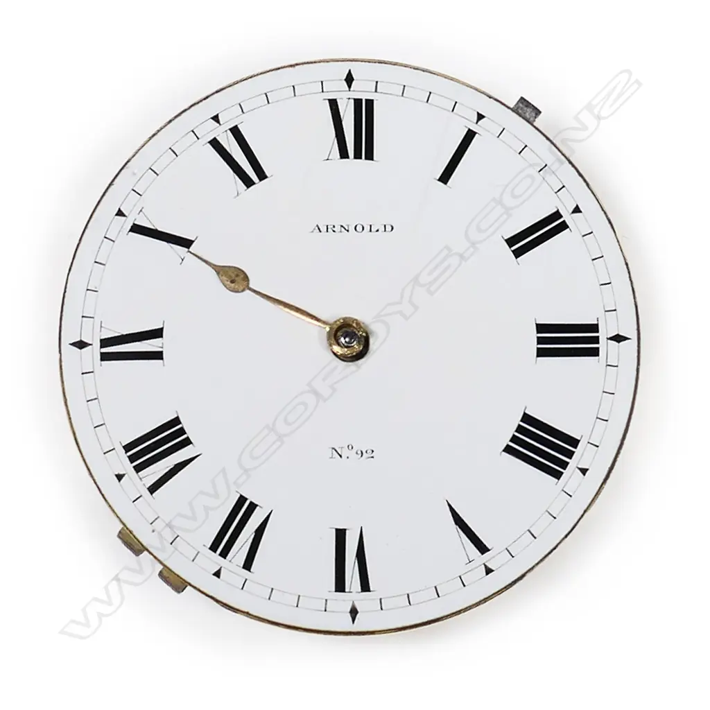 A rare going barrel cylinder movement by J. R Arnold, Patent No.92 Image 1++