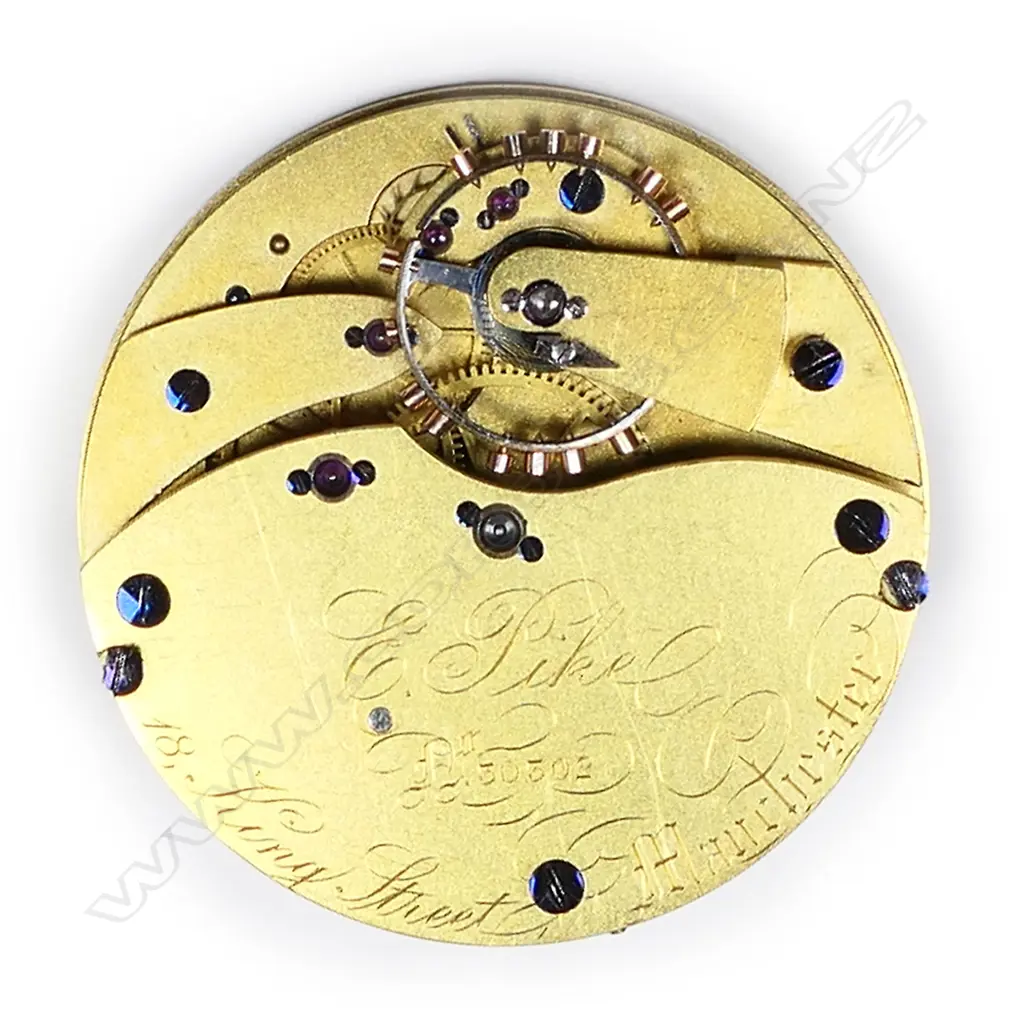 A fine half plate freesprung lever movement, by Pike, Manchester,  A.F. Image 1++