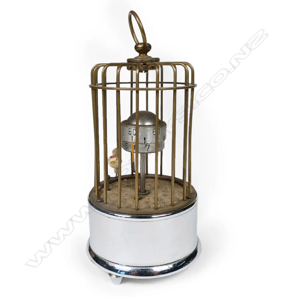 Kaiser German automaton bird cage alarm clock, Image 1++