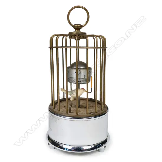 Kaiser German automaton bird cage alarm clock,