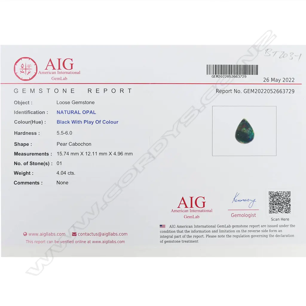 An unset opal gemstone, Image 1++