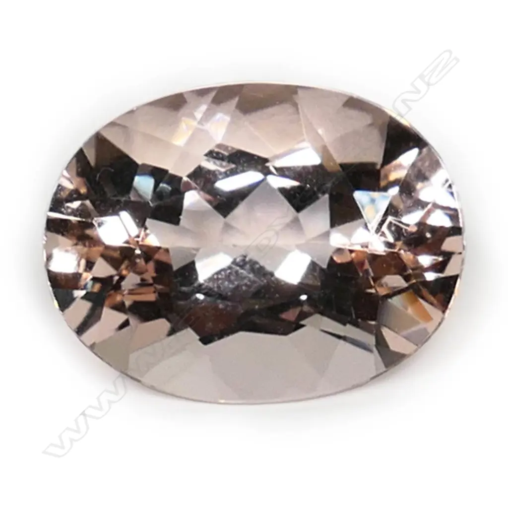 An oval facet cut 11.31ct morganite gemstone, Image 1++