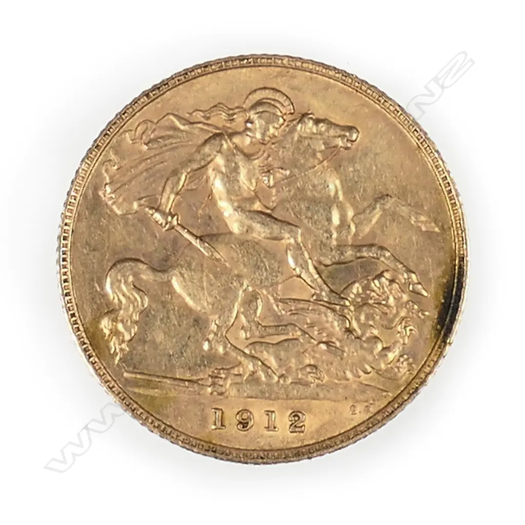 A 1912 gold half sovereign. Image 1++