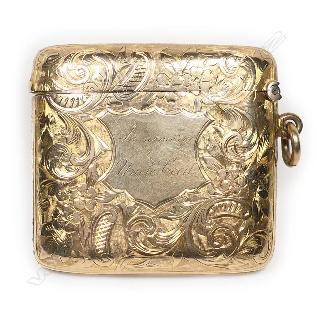 An Edwardian 9ct yellow gold vesta case, Image 1++