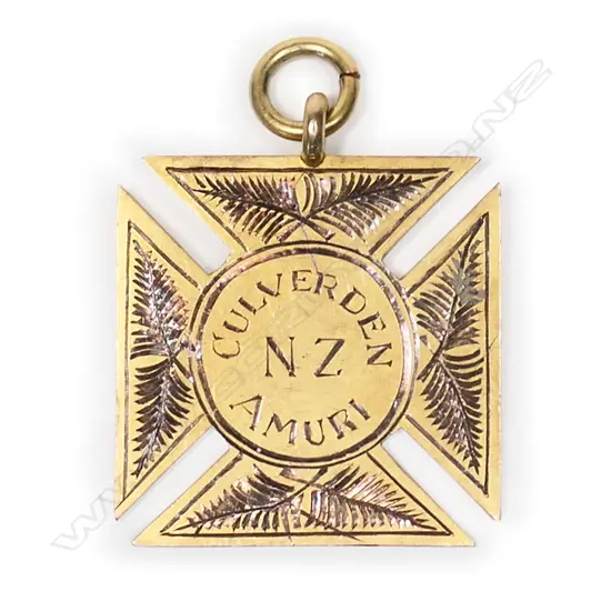 A NZ Stewart Dawson & Co. 9ct yellow gold WWII returnee’s fob,